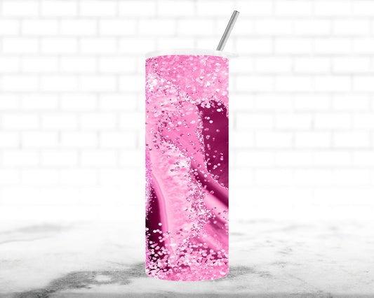 Personalized Pink Agate Marble Tumbler with Name