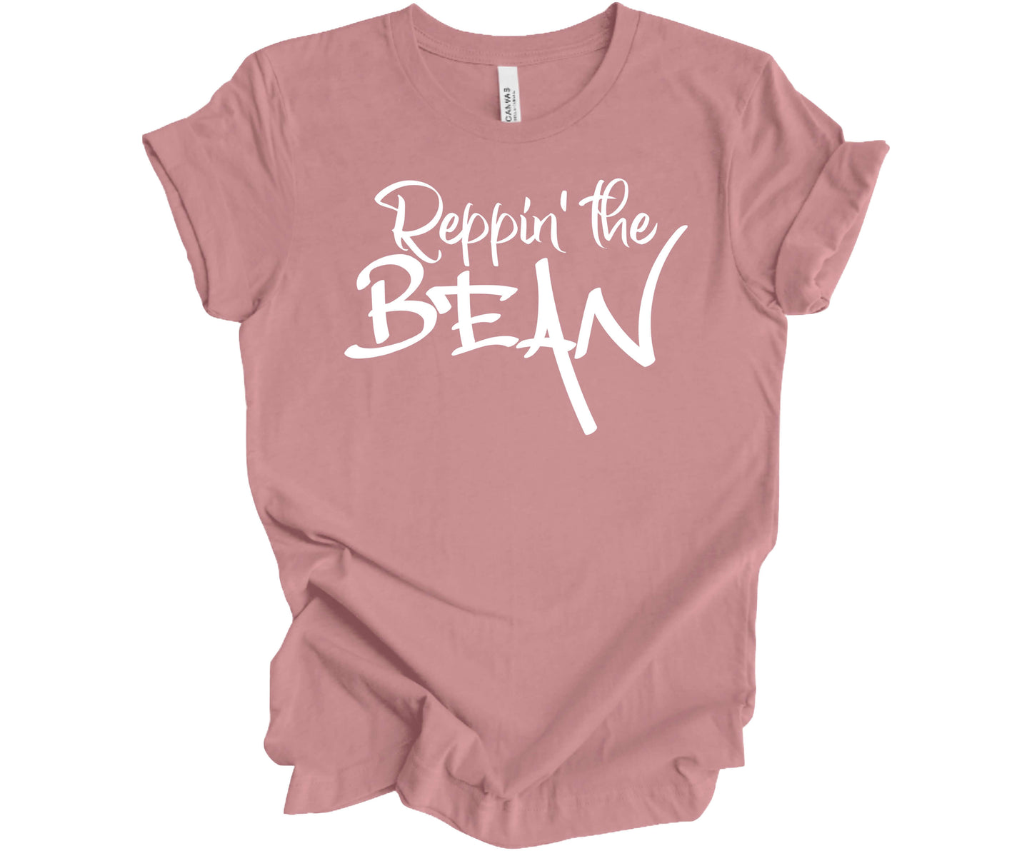 Bella Canvas T-Shirt in Orchid with the saying Reppin' the Bean