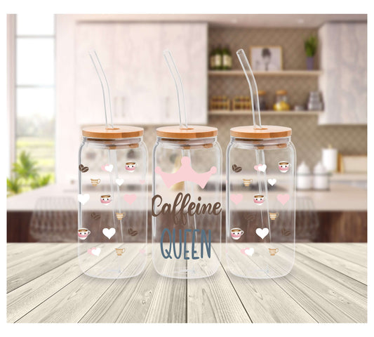 Caffeine Queen Glass Cup