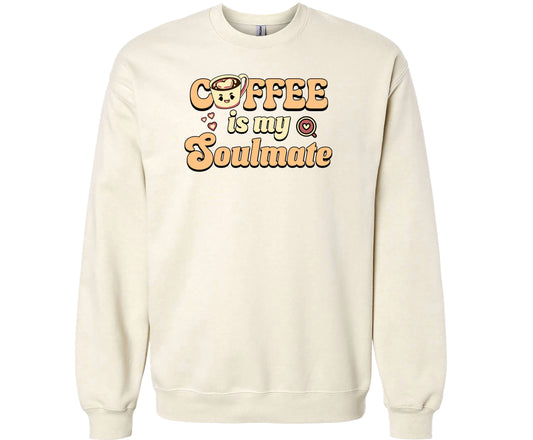 Coffee Is My Soulmate Valentine Sweatshirt – Off-White Coffee Lover Crewneck