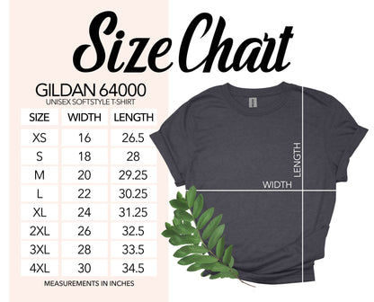 Gildan Softsyle T-Shirt Size Chart