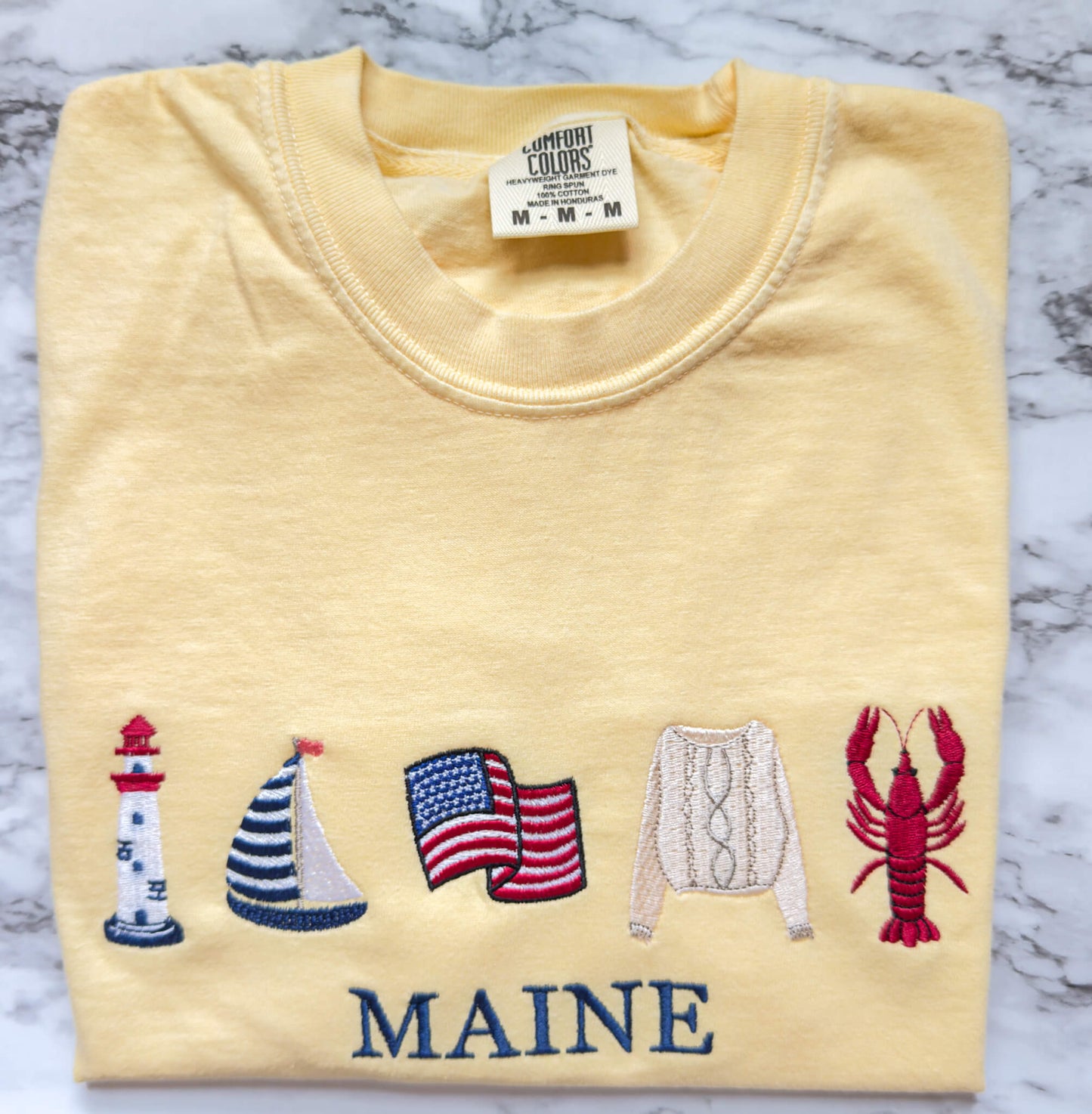 Personalized Embroidered Coastal Collection Comfort Colors T-Shirt | Beach & Coastal Tee