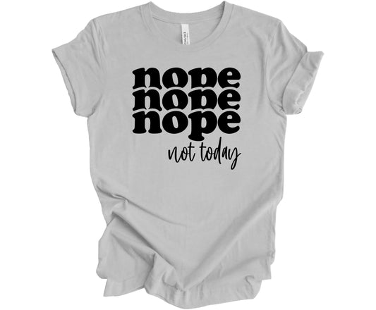 Bella Canvas T-Shirt Solid Athletic Gray with saying Nope Nope Nope Not Today