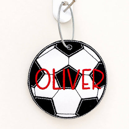 Personalized Soccer Bag Tag | Custom Embroidered Soccer Name Tag
