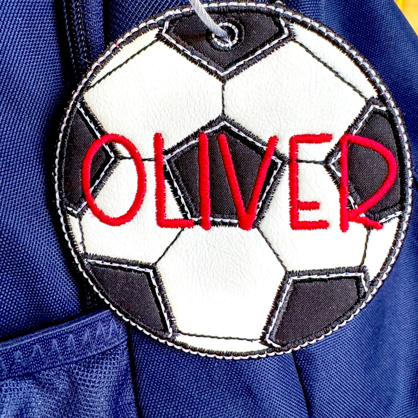Personalized Soccer Bag Tag | Custom Embroidered Soccer Name Tag